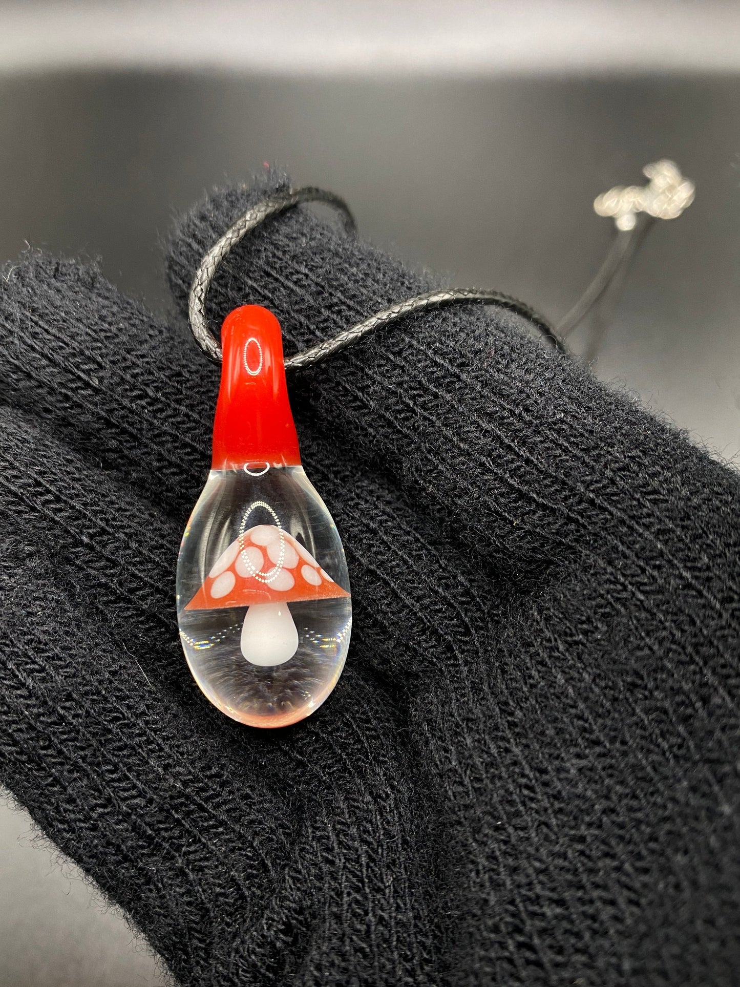 Handmade Glass Mushroom Pendant in Every Color of the Rainbow